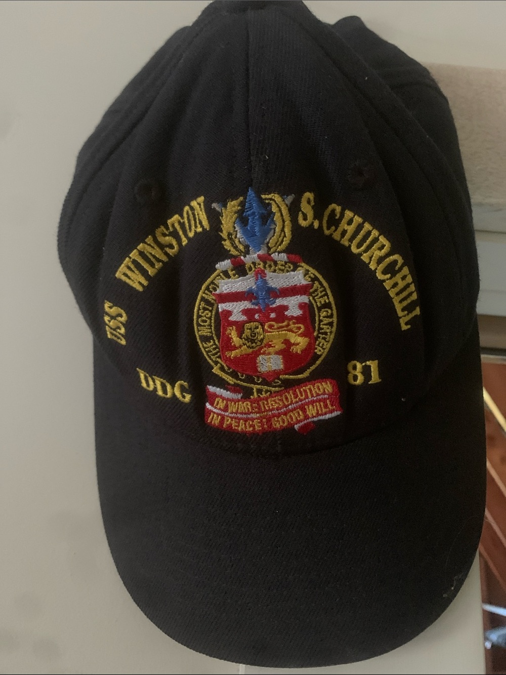 USS Winston S. Churchill DDG-81 Embroidered Black Cap